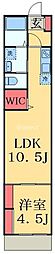 セミカ蘇我 1LDKの間取図画像