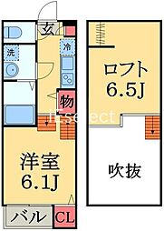 ハーモニーテラス亥鼻 1Kの間取図画像