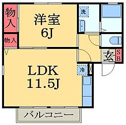 ミニコスモ・A 1LDKの間取図画像