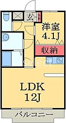 リバーサイド26 1LDKの間取図画像