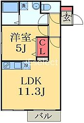 レオパレスヤングコートオユミ 1LDKの間取図画像