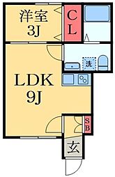 siro大森台 1LDKの間取図画像