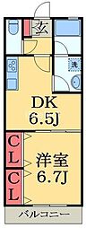 メイ・クレール 1DKの間取図画像