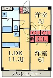 グリーンピア 2LDKの間取図画像