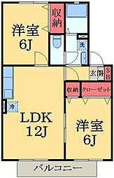 サンベルテ5 2LDKの間取図画像