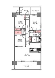 コスモ城東野江ロイヤルフォルム 3LDKの間取図画像