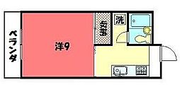 白水荘 1Kの間取図画像