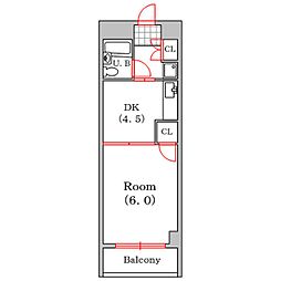 メゾントキワ 1DKの間取図画像