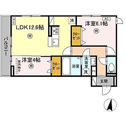 PREMILIFE石垣西 2LDKの間取図画像