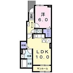 コンフィアンス5 1LDKの間取図画像