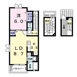 エルアヴェニール 1LDKの間取図画像