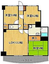 第壱上野マンション  ｜ 福岡県北九州市小倉北区原町1丁目（賃貸マンション3LDK・9階・69.36㎡） その2