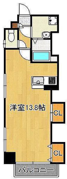 ベーシックビル ｜福岡県北九州市小倉北区竪町1丁目(賃貸マンション1R・8階・34.26㎡)の写真 その2