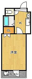 スターズ内山 1Kの間取図画像