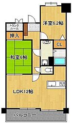 グランドパレスロイヤルコート大手町 2LDKの間取図画像