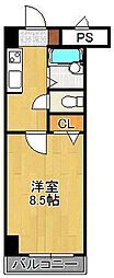 ギャラン南小倉 1Kの間取図画像