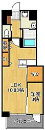 北九州市小倉北区金鶏町マンション 1LDKの間取図画像