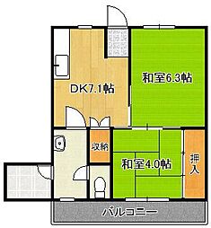 富田ハイツ 1階/-