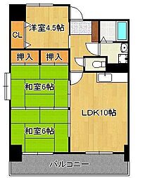 イエローマンション小倉 3LDKの間取図画像