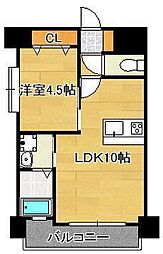 アンテス上到津 1LDKの間取図画像