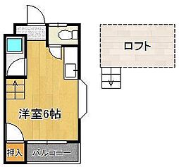 オアシス泉台A 1Kの間取図画像