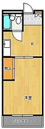 プリモレガーロ金鶏 1DKの間取図画像