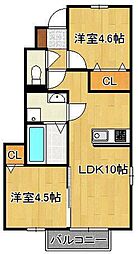 メゾンプランタニエールキャトル 2LDKの間取図画像