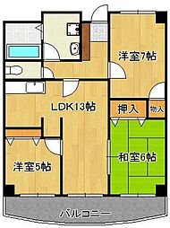 パークサイドYSC 3LDKの間取図画像