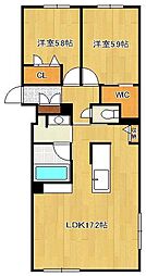ベレオ青葉 2LDKの間取図画像