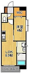 プルーム木町 1LDKの間取図画像
