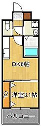 ギャラン竪町 1DKの間取図画像