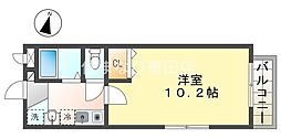 Rプリンス21 1Kの間取図画像