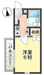 RX豊田 1Kの間取図画像