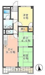 リエス豊田浄水 3DKの間取図画像