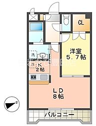メロン宇佐美 1LDKの間取図画像