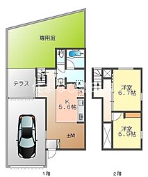 COCOON 2Kの間取図画像