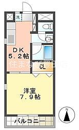 ディア4 1DKの間取図画像
