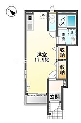 Wing春木白土 ワンルームの間取図画像