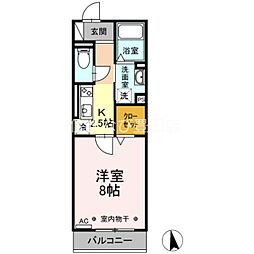 GRANDD-room月見 1Kの間取図画像