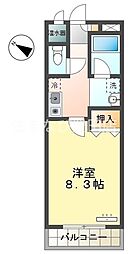 シンシャルム 1Kの間取図画像
