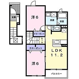 ガザニア 2LDKの間取図画像
