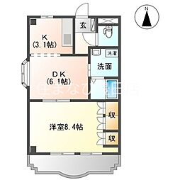 とよた神八ビル 1LDKの間取図画像