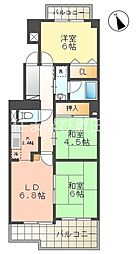 名鉄鈴彦小坂本町ハイツ 3LDKの間取図画像