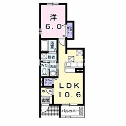 クレメント 1LDKの間取図画像