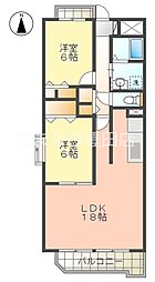 マンションモントレー 2LDKの間取図画像