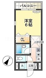 ラ・シャーム ワンルームの間取図画像