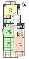 名鉄鈴彦小坂本町ハイツ 3LDKの間取図画像