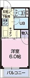 サープラスワン杉藤 1Kの間取図画像