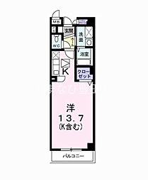 カーサ・ミレニアム ワンルームの間取図画像