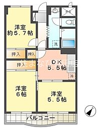 レジデンス小沢 3DKの間取図画像